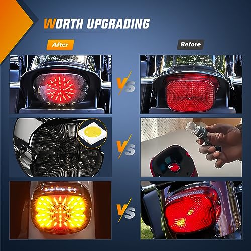 Image of Nilight LED Tail Light Motorcycle Brake Turn Signal Driving License Plate Rear Lights Smoked Plug and Play for Harley Davidson Dyna Sportster 883 1200 Road King Glide Electra Heritage