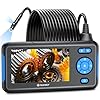 Industrial Endoscope Borescope Inspection Camera with Light, Dual Lens Snake Drain Bore Scople Digital Cameras 1080P, 4.3 Inch LCD Screen, 16.5FT Semi-Rigid Cable