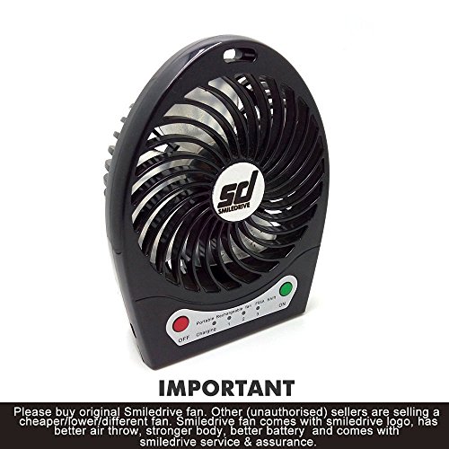 SMILEDRIVE® Powerful Rechargeable Usb Mini Fan - Portable Comfort- Black