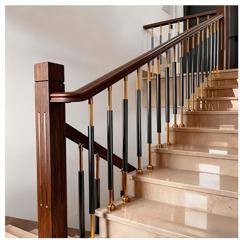 Rampe d'escalier moderne en aluminium gris rond pour villa