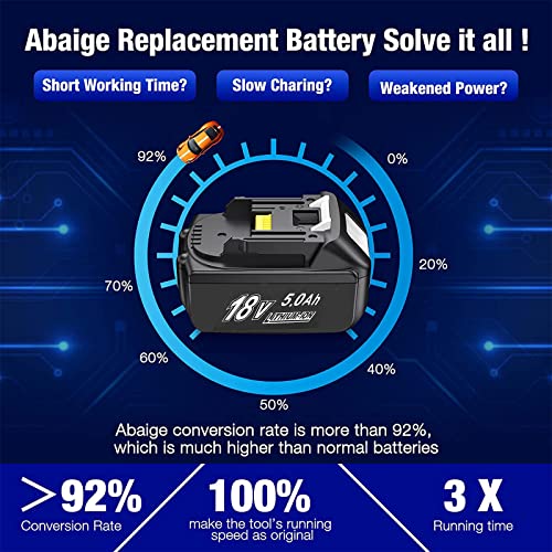 Battool Reserveaccu voor Makita,18 V, 2 stuks, vervanging voor BL1850B 18 V 5,0 Ah Li-Ion BL1850B BL1850 BL1860B BL1860… - Image 5