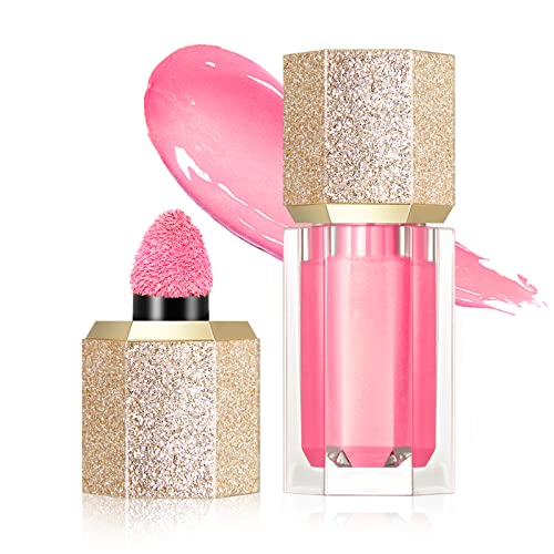 Pasnowfu Soft Cream Liquid Blush, Liquid Skin Tint For Cheek, Eyes And Lip, Long Lasting, Waterproof, Smudge Proof, Bright Natural Looking Skin Creamy Blush Makeup,Blend Evenly Liquid, Peach Pink #TOP4