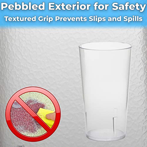 Restaurant Grade BPA Free 12oz Clear Plastic Cup 24pk. Break Resistant Drinking Glasses. Reusable, Stackable & Shatterproof. Best Drink Tumblers for Cafe, Party & Catering Supplies (Clear, 24) - Image 6