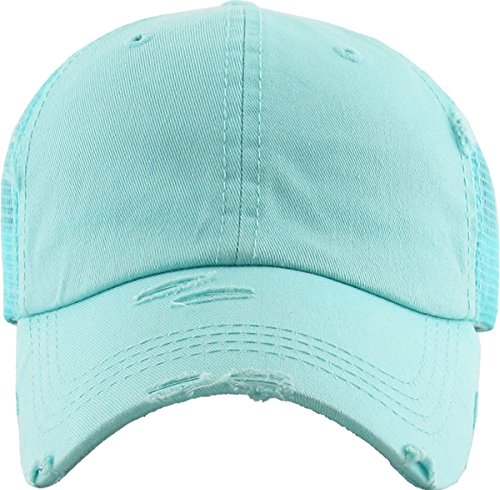 Image of Classic Plain Ponytail Messy High Bun Headwear Adjustable Cotton Trucker Mesh Glitter Hat Baseball Cap