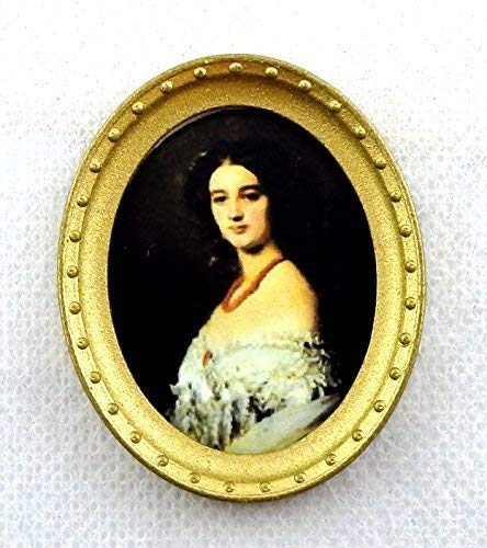Melody Jane – Miniatura Ritratto Ovale Lady Georgiano In Cornice Oro, Scala 1:12 Per Casa Bambole