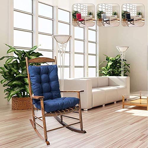 Rocking Chair Cushion Set With Ties, 2 Piece Non-Slip Seat, Back Chair Cushion Indoor/Outdoor Soft Thick Patio Chaise Lounger Cushion Overstuffed Patio Chair Cushion Swing Cushion(21" X 17"/17" X 17") #TOP4