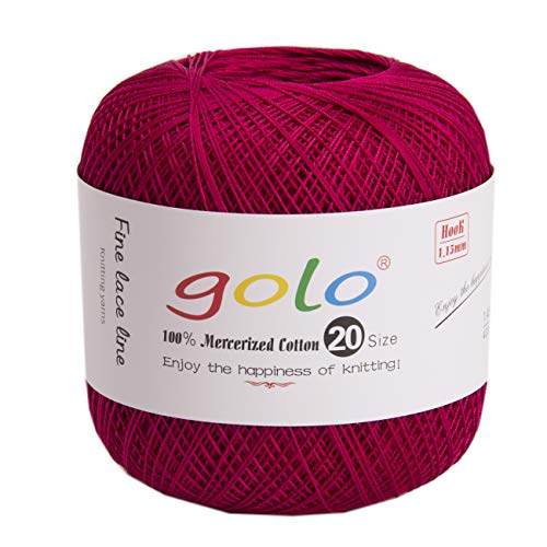 Image of golo Crochet Thread Yarns for Begingers Size 20 Crochet Yarn for Hand Knitt Hot red Yarn 822