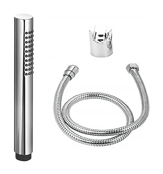 CUROVIT Erica ABS Hand Shower / Telephonic Shower in Chrome Finish with ABS Holder and 1.5 Mtr Stainless Steel Flexible Tube for Bathroom / Bathroom Cleaning.