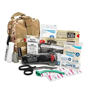 Scherber Premium IFAK Kit Trauma Pack | HSA/FSA Approved | Fully Stocked MOLLE Pouch w/CAT Tourniquet, HyFin Chest Seal, & Israeli Bandage | Trauma Kit for Gunshot, Bleeding, Major Wound Care (Camo)
