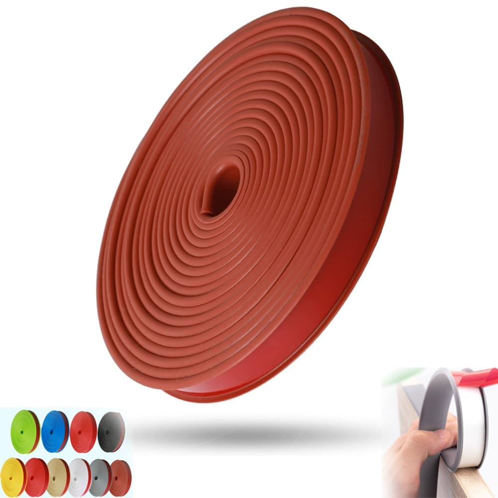 Protector de Bordes Autoadhesivo en Forma de U de 1,9 m, for Muebles, encimeras, reparación de gabinetes.(Reddish-Brown,3.6cm)