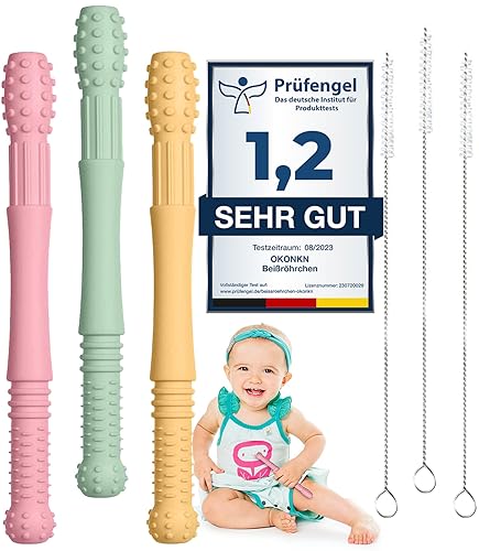 anneau dentition bebe Silicone Dentition pour Bébé,3PCS Anneau De Dentition Bébé Réfrigéré jouet de dentition sans BPA Pour Garçons et Filles