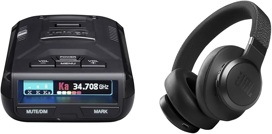Uniden R3 Extreme Long Range Laser/Radar Detector, Record Shattering Performance & JBL Live 660NC - Wireless Over-Ear Noise Cancelling Headphones
