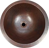 SimplyCopper 15" Rustic Round Copper Bath Sink In ORB Finish Drop In or Under Mount