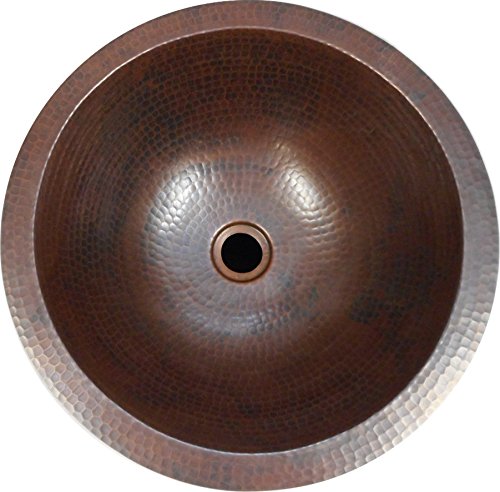 Simplycopper 15" Rustic Round Copper Bath Sink In Orb Finish Drop In Or Under Mount #TOP7