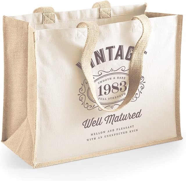 Design, Invent, Print! 40th Birthday Gift Bag Keepsake for Women Heavyweight Tote Shopping Bag 40 Present Idea 42 x 33 x 19cm