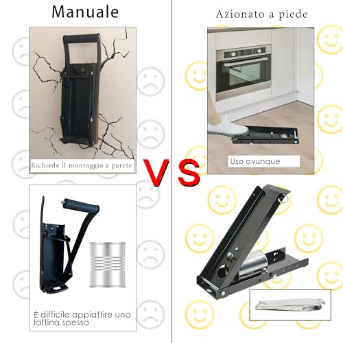 Frantoio per lattine, frantoio a pedale per il riciclaggio, frantoio per lattine di birra resistente, frantoio per barattoli di latta appiattire lattine, bottiglie, lattine da pinta, lattine - immagine 4