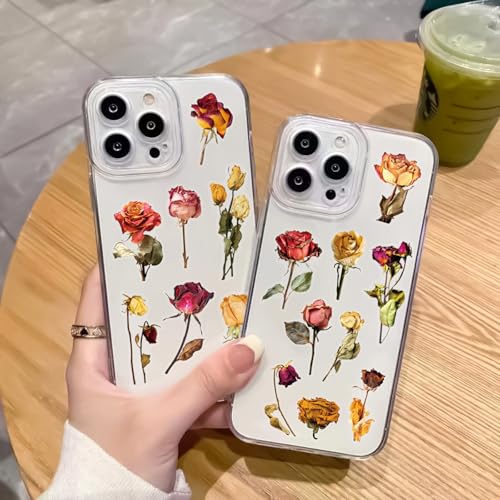 Image of Transparent Flora Scrapbook Stickers Aesthetic Flowers Stickers(ROS) | Transparent & Waterproof Sticker for Scrapbook Journal Water Bottle Kindle, DIY Crafts, Party Supplies