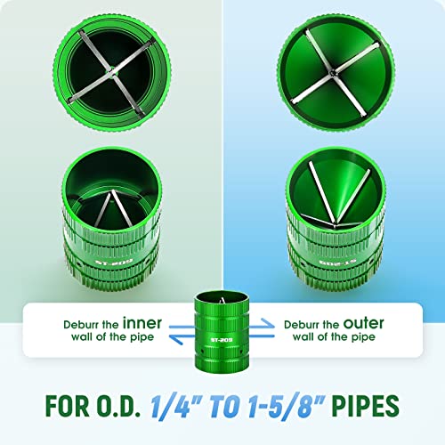 Antstone Pipe Reamer Tool 1/4” to 1-5/8” O.D. Inner/Outer Deburring Tool for Copper Aluminum PVC PPR Pipes