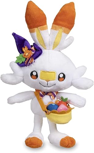 Peluche Poké de celebración de calabaza Scorbunny - 9 pulgadas.