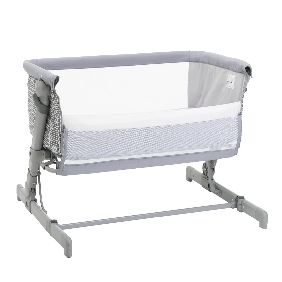 Chicco Next2Me Go Berceau Bébé Lit Latéral, Compatible avec Plusieurs Lits, Réglable en Hauteur, Bonne Circulation d’Air, Berceau de Voyage, Lit de Voyage, Pliable, Gris Clair