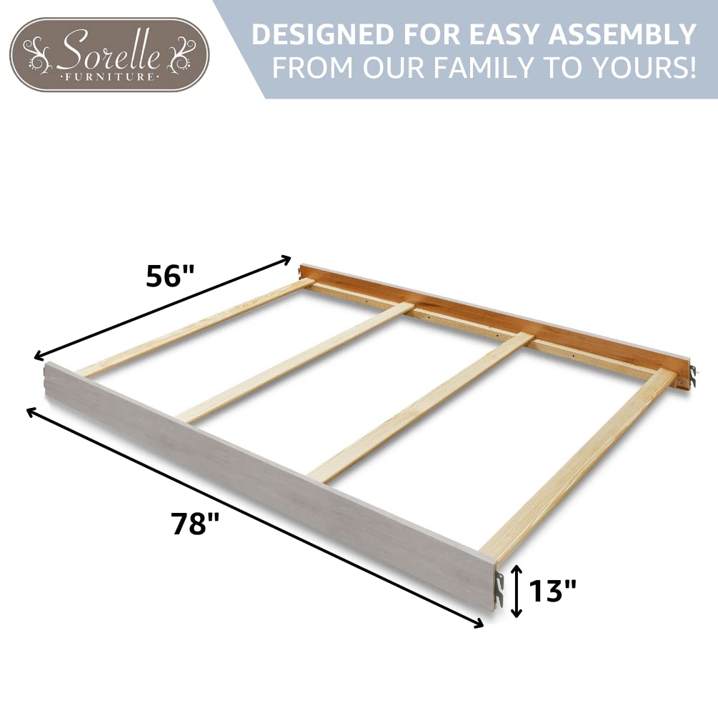 Sorelle Furniture Toddler and Full-Size Bed Adult Rails, Wood Bed Rail & Crib Conversion Kit, Converts Crib to Toddler or Full Bed, # 233 - Weathered White