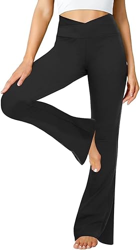 ZOOSIXX Flare Yoga Pants for Women, Crossover Soft Bootcut Leggings