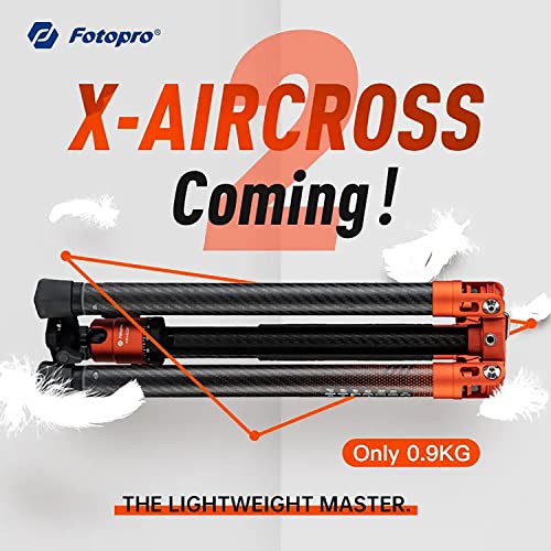 Fotopro 14.2 Inch Camera Tripod,Carbon Fiber Tripod With Centre Column,5-Sections Travel Lightweight Small Tripod With Fph-42Qr Ball Head(X-Aricross 2, Grey) #TOP4