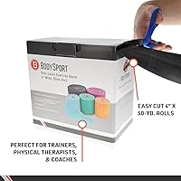 Vista 5 de Body Sport Bandas de ejercicio: bandas de resistencia en rollos de 50 yardas para fitness, estiramiento o terapia física
