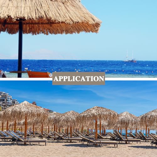 Yilloog Palm Thatch Roll Palm Thatch Runner Roll Mexican Style Straw Roof Panels Tiki Hut Palapa Straw Roofs Duck Blind Grass for Tiki Bar Hut Garden Patio(8 M/ 26.3 ft,Gray Brown) by Yilloog - Used condition - Image 6