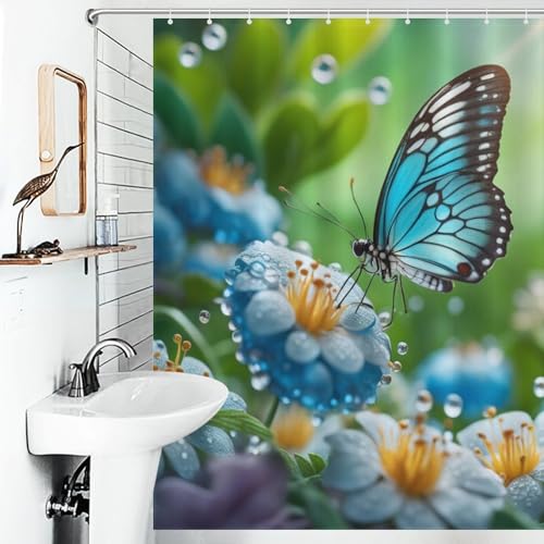 Rideau de douche papillon de qualité supérieure en textile polyester durable - 6