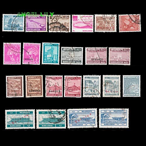 dadi 23 Pezzi Bangladesh   Bengala Usato   Vecchi francobolli Vintage per la Raccolta di   Asia Originale