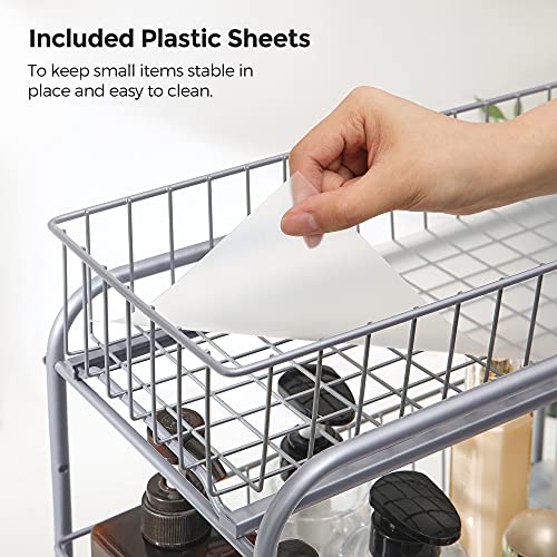 Songmics Pull Out, 2-Tier Sliding, Stackable Under Sink Cabinet Organizer With Storage Basket Drawers, For Kitchen, Bathroom, Silver Ukcs017E01 #TOP6