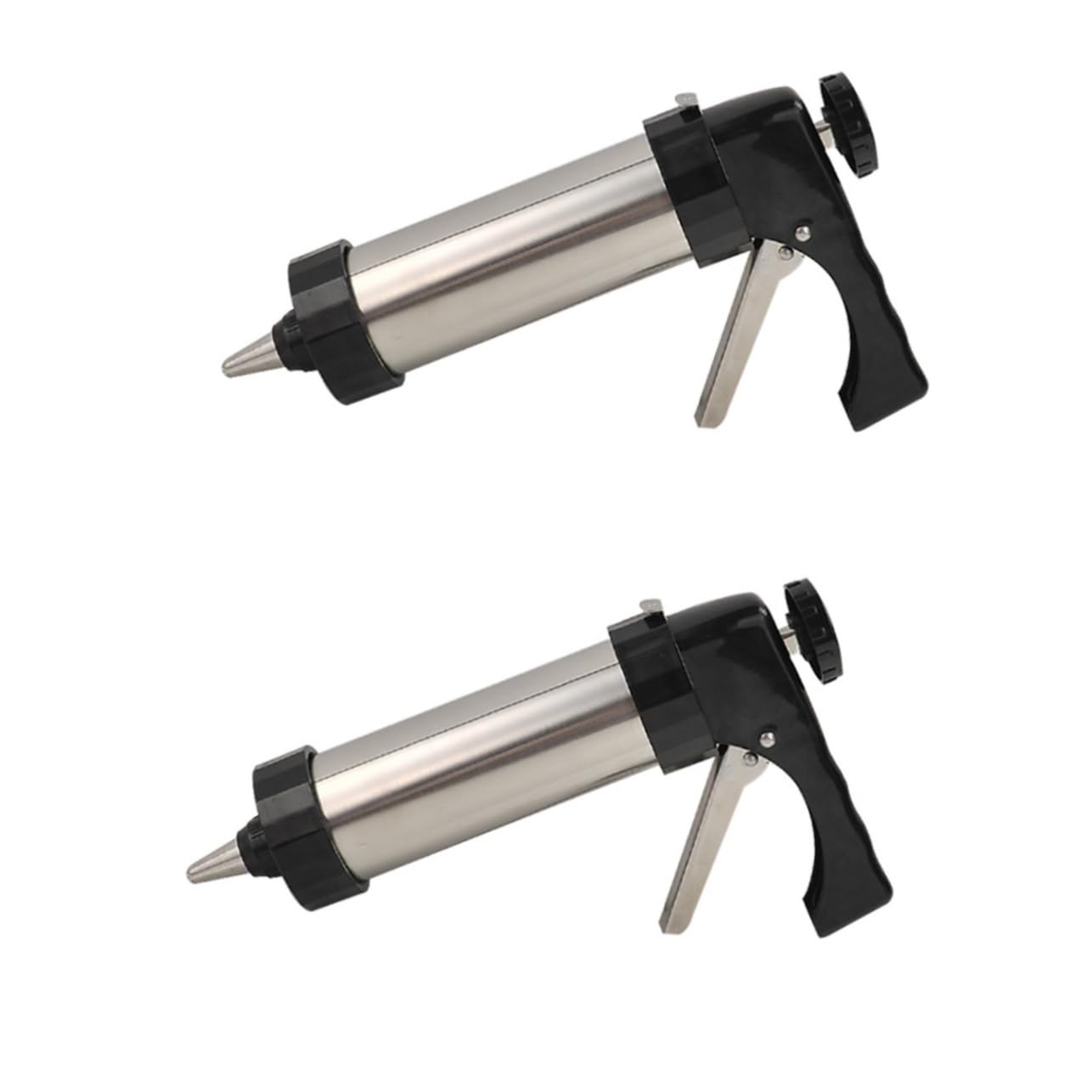 Cabilock 2 Piezas Herramienta de Prensado para Galletas Inoxidable con Boquillas y Moldes para Repostería Ligera y Desmontable para Cocina y Cafetería