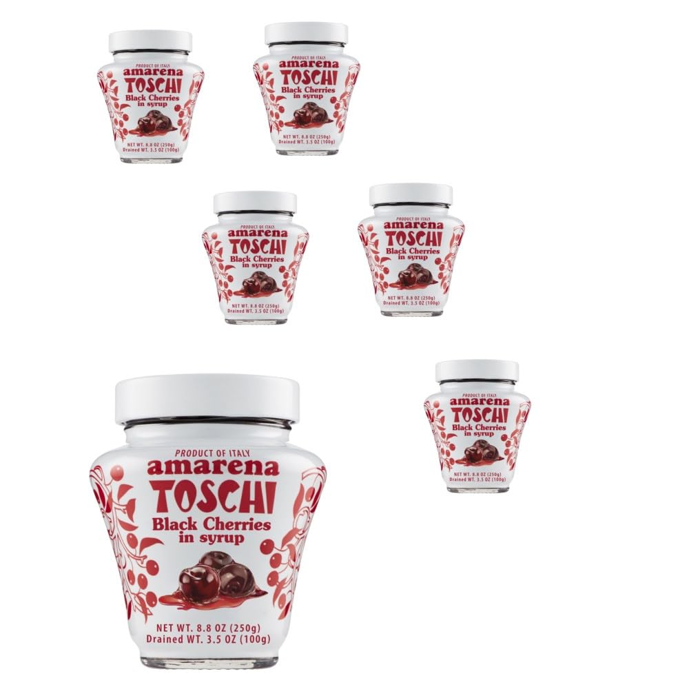 Toschi Amarena Black Cherries in Syrup (Case of 6)