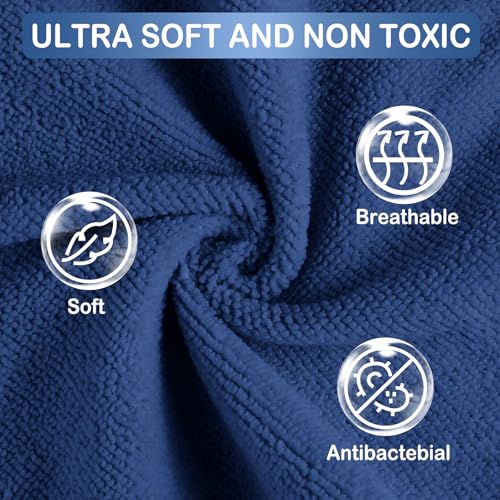 Image of softan Baby Washcloths, 24Pack Baby Wash Cloths Extra Soft & Ultra Absorbent, Baby Towels Face Towel Unisex for Boys Girls Face & Body, Washclothes Gentle on Sensitive Skin, 9''x 9''Blue Planet