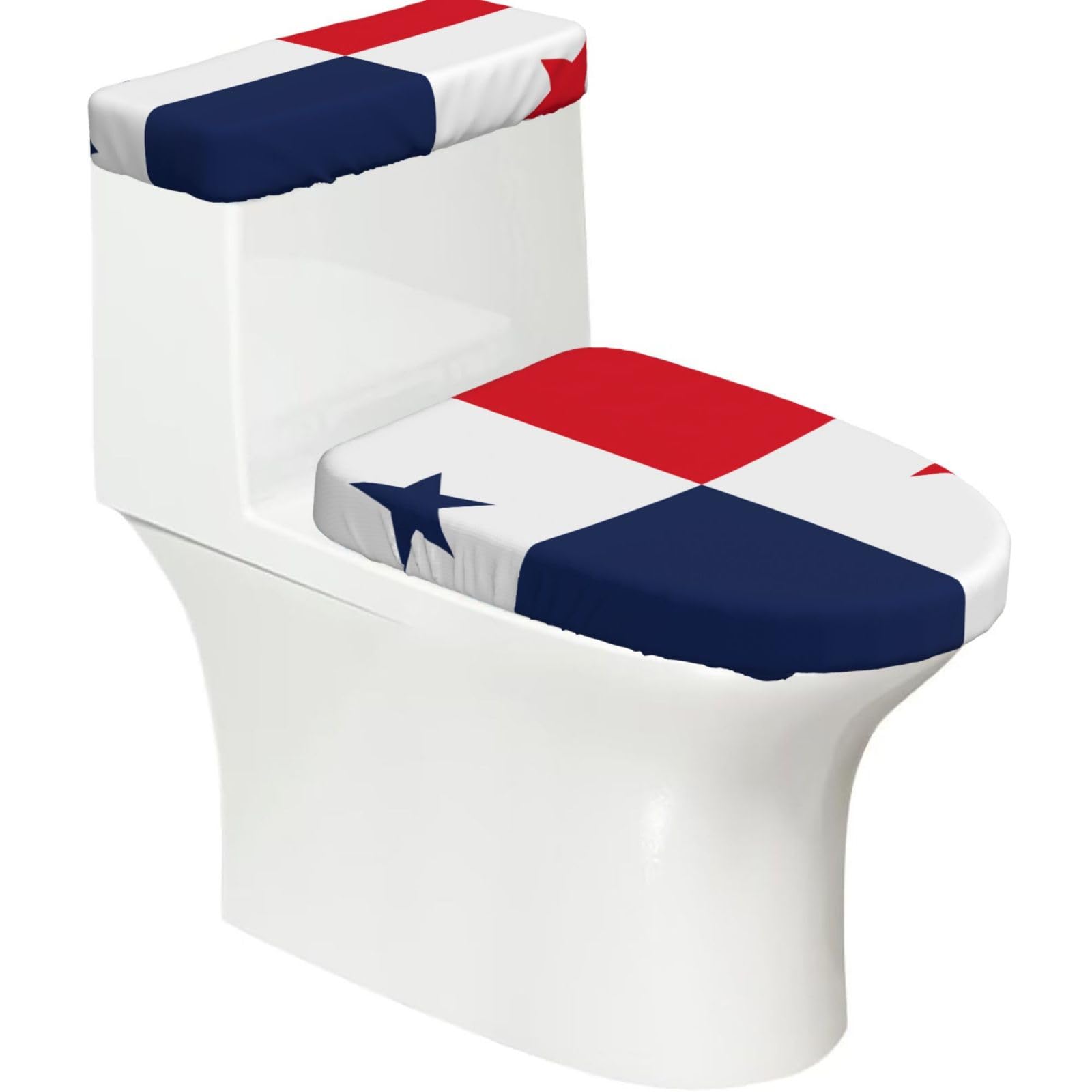 Flag Of Panama Print Bathroom Decor Toilet Lid Cover And Tank Covers, Restroom Accessories Fits Most Round