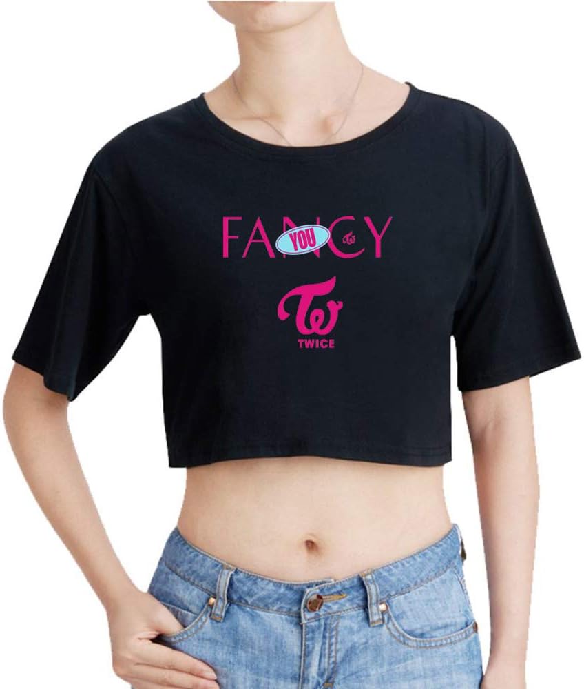 Twice Album Fancy Bare Navel Tshirt CHAE Young DAHYUN JI Hyo JUNGYEON MINA MOMO NA YEON SANA TZUYU T-Shirt