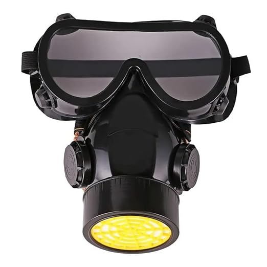FAGVA Breathing Protection Anti-Dust Respirator Mask With Safety Goggles Ideal Paint Spray, For Filtering Dust, Metallic Smokes Protective Mask (1Pcs)