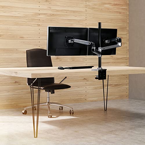 Image of Ergotron - LX Vertical Stacking Dual Monitor Arm, VESA Desk Mount - for 2 Monitors Up to 40 Inches, 7 to 22 lbs Each - Tall Pole, Polished Aluminum