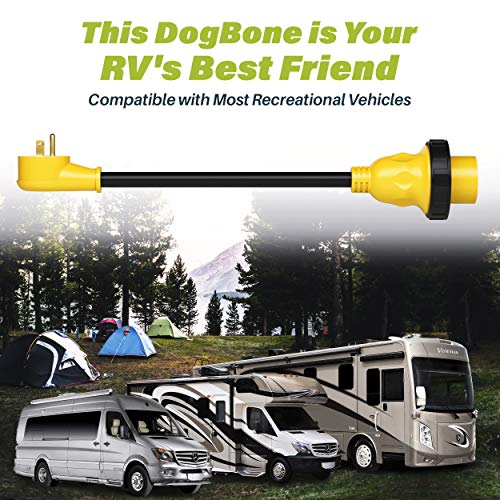 30 Amp To 15 Amp 110 Volt Rv Adapter Cord With Locking Connector, Gearit 30Amp Female To 15Amp Male Dogbone Rv Trailer Camper, Nema 5-15P L5-30R, Stw 10 Gauge Heavy Duty Electrical Power - 12In, 1Ft #TOP4