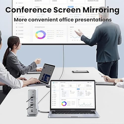 Image of ETZIN USB C Docking Station Dual /Triple Monitor, 16 in 1 USB C Hub Multiport Adapter with Dual 4K HDMI /DisplayPort /7 USB Ports /100W PD /Audio /SD /TF /Ethernet, Docking Station for Windows.EPL-1568A