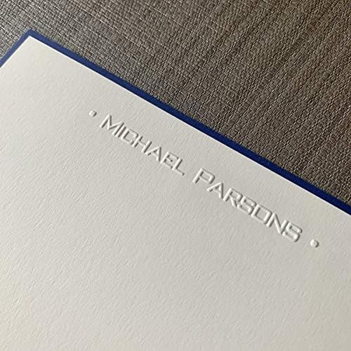 Personalized One Line Flat Cards - Custom Embossed Stationery