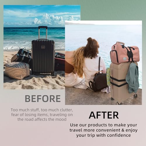 Image of Luggage Straps for Suitcases,Luggage Straps Bag Bungees,Adjustable TSA-Approved - High Elastic Suitcase Belt for Securing Carry-On(1 Pack Black)