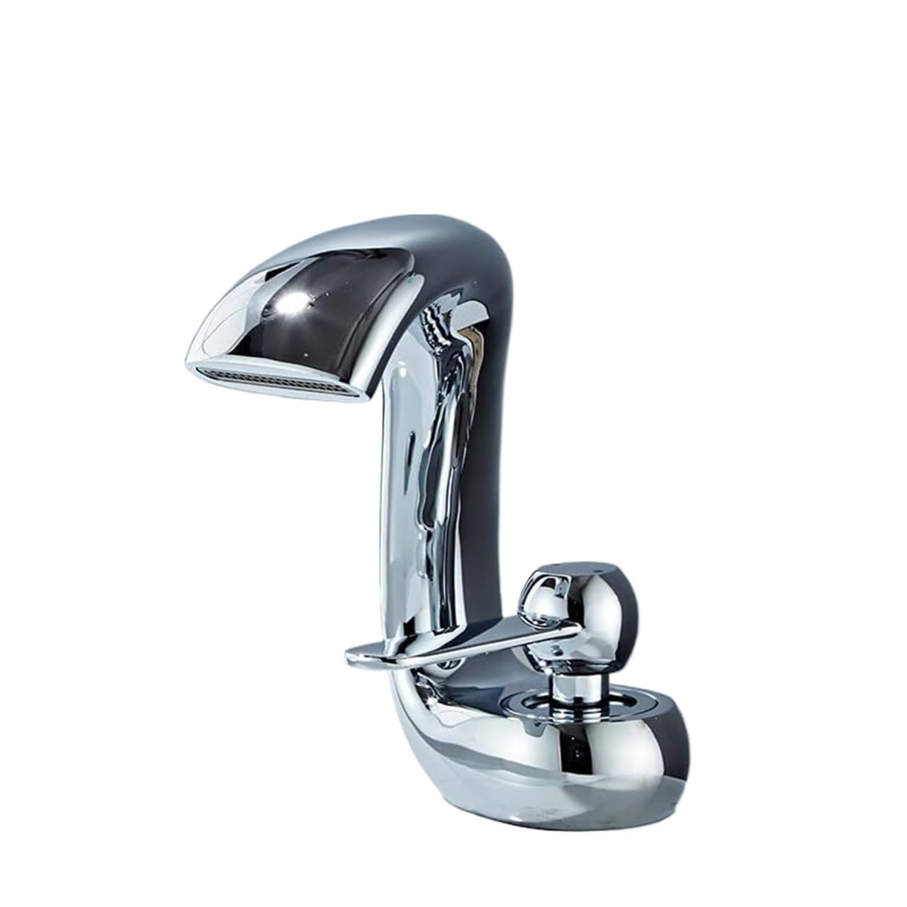 Robinet cascade monotrou argenté mitigeur eau chaude froide - 5
