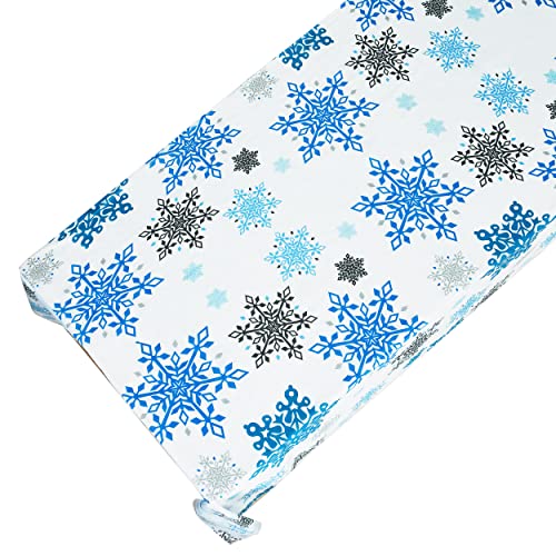 3Pcs Christmas Snowflake Tablecloth Table Cover Snowflakes Winter Plastic Tablecloth Winter Wonderland Decorations Scandinavian Snowflakes Table Cover For Christmas, Frozen Theme Party Supplies #TOP3