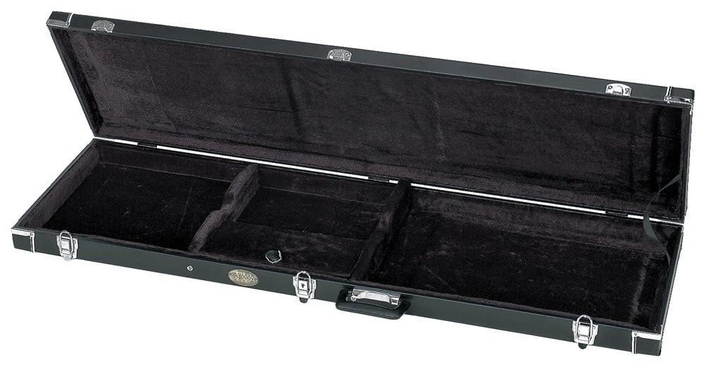 Estuche de guitarra GEWA bajo eléctrico universal Flat Top Economy - Núcleo de madera - tapa plana - revestimiento de cuero sintético negro mate - cerraduras cromadas