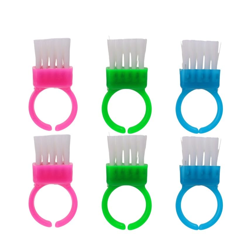 6 mini anillos de limpieza de uñas, cepillo suave para bricolaje, limpieza especial, cepillo de maquillaje, herramienta de cuidado de manicura, al azar (4 x 2 cm) — view 7