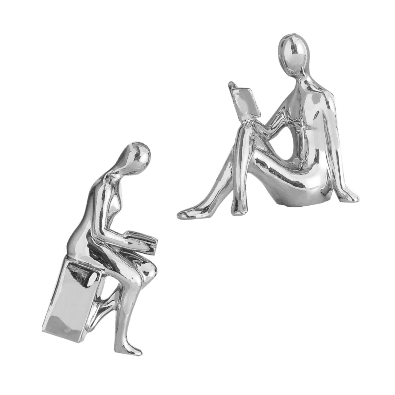 Figurine lecteur en céramique pour une décoration littéraire élégante maison