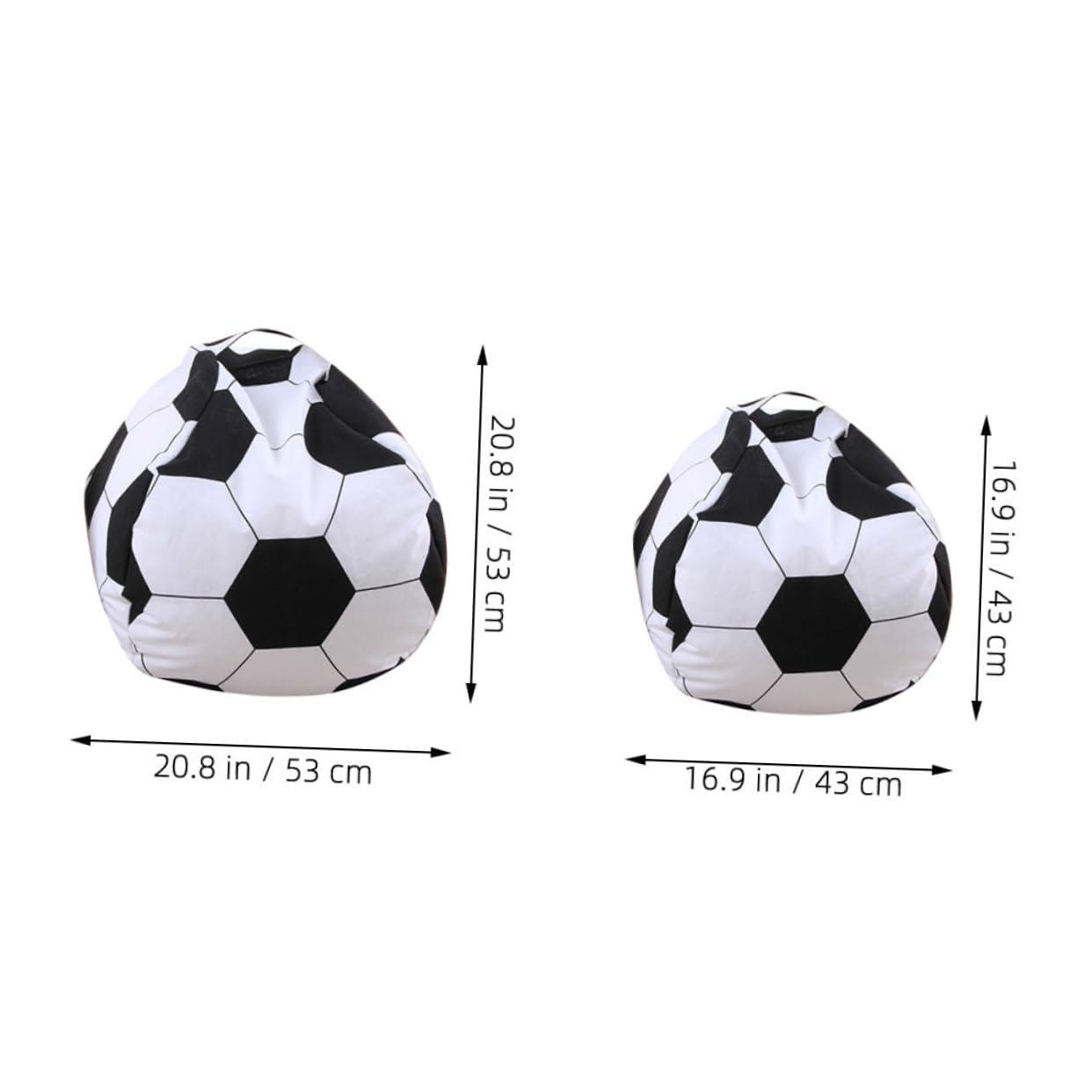Kisangel Plush Storage Bag Set 2pcs Soccer Ball Shape Bean Bag Toy Organizer Kids Room Decor Multi-purpose