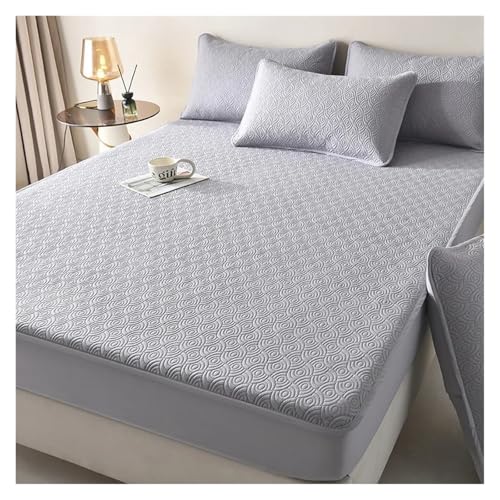 Housse de matelas imperméable et antidérapante en coton absorbant couleur café - 5